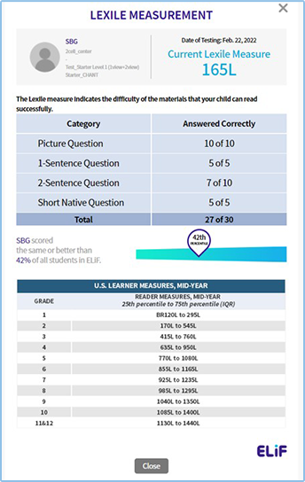 LEXILE TEST